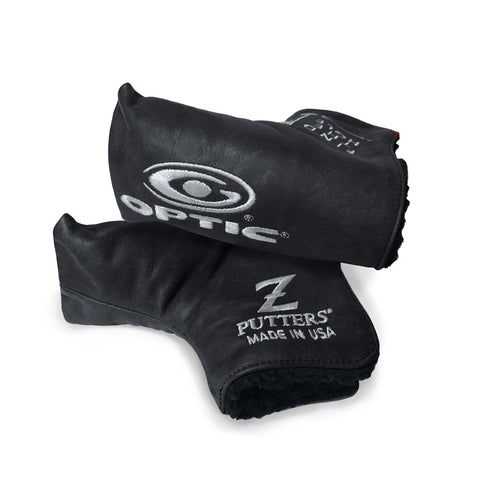 Leather Optic Z Headcover Black Leather with Silver Embroidery