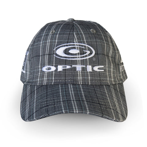 Gray and White Plaid Adjustable Tour Hat