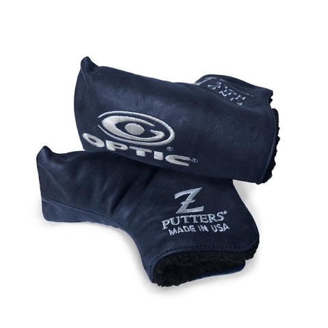 Leather Optic Z Headcover Navy Leather with White Embroidery